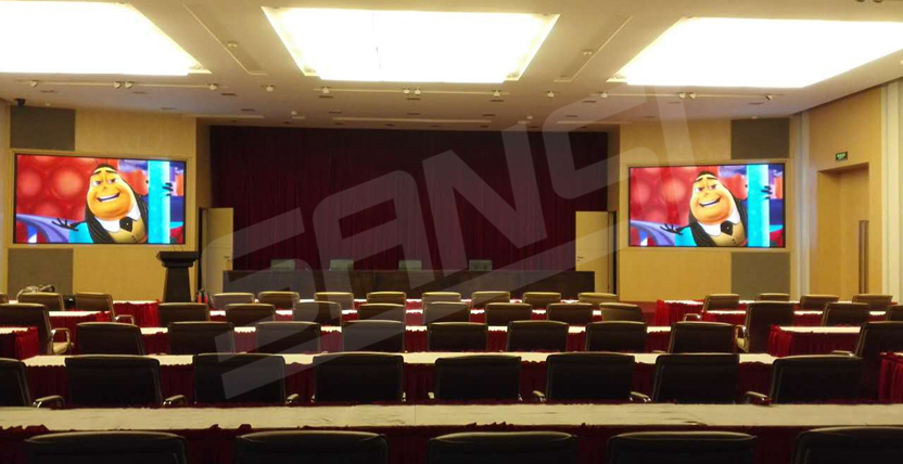 上海（hǎi）建工大廈一樓大廳室內全彩屏（píng）