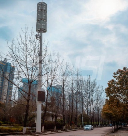 武漢學府路智慧路燈30米高杆燈