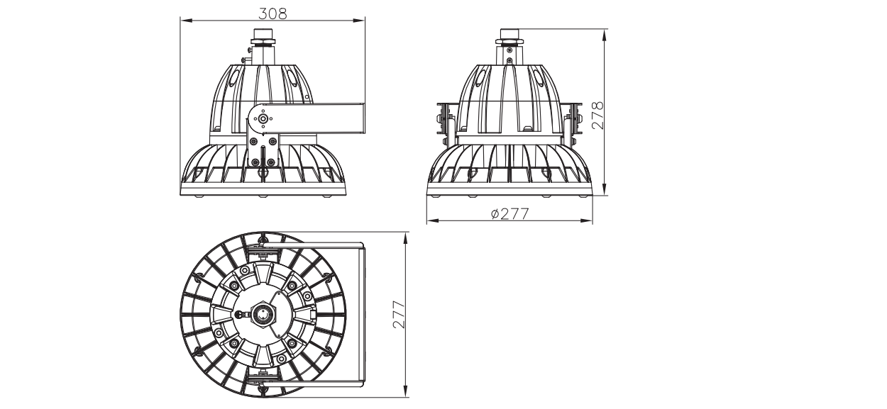 防爆（bào）燈尺寸圖
