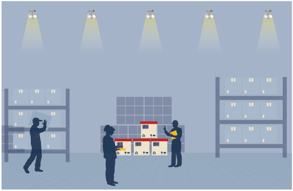 傳統工業照明光環境 燈具全開(無(wú)調光)